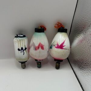 Group of three Christmas glass figural vintage light bulbs